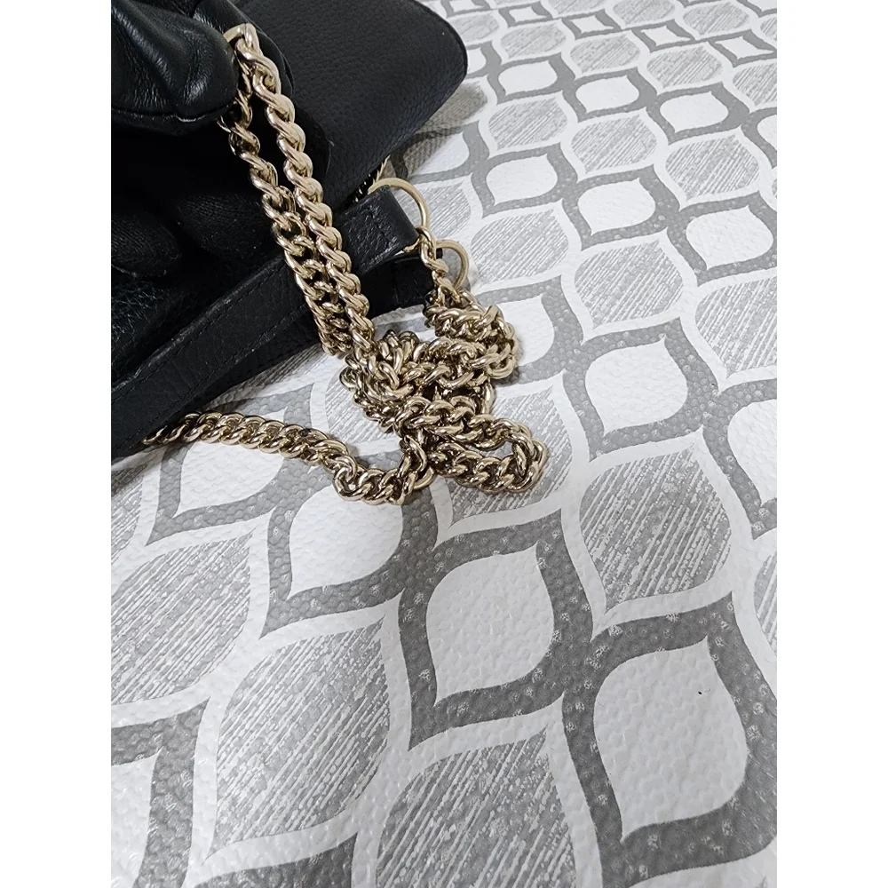 GUCCI Dollar Calfskin Interlocking G Chain Wallet On Chain Black - Picture 11 of 13